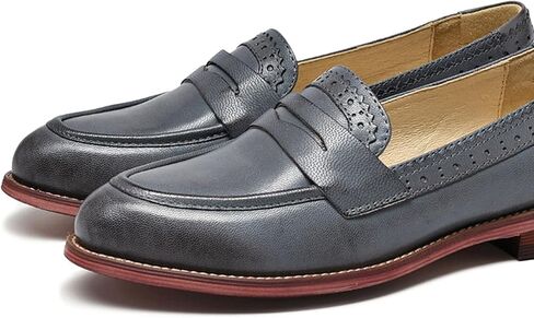 U-lite Women's Classic Sheepskin Penny Loafers Comfortable Slip On Dress Flats Shoes in Kuwait