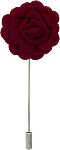 Knighthood Men's Flower Lapel Pin/Brooch Maroon in Saudi Arabia