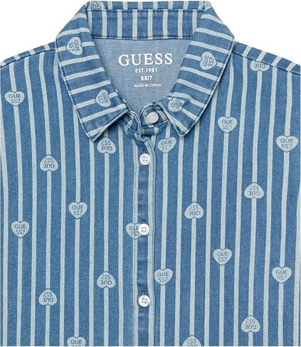 GUESS Girls' Stretch Denim Button Down Shirt in Saudi Arabia
