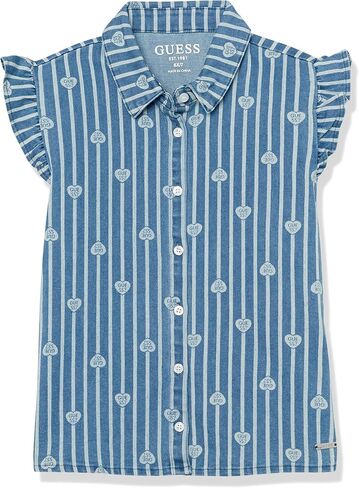 GUESS Girls' Stretch Denim Button Down Shirt in Saudi Arabia