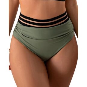Eomenie Women's High Waisted Bikini Bottom Tummy Control Swimsuit Bottom Swim Briefs
