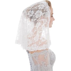 Abaowedding الحجاب الدانتيل Mantilla الكنيسة الكاثوليكية الحجاب رئيس تغطي القداس اللاتيني in Kuwait