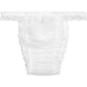 سراويل داخلية نسائية من الدانتيل الشفاف المكشكش Sissy Tanga Knickers من Satini in Kuwait