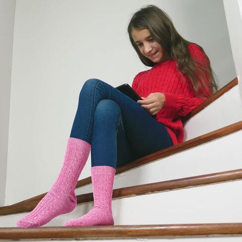 Handepo 10 Pairs Women's Wool Socks Knit Crew Socks Thermal Warm Socks Vintage Thick Socks for Ladies Men Gifts, Size 5-9 in Kuwait