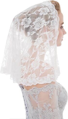 Abaowedding الحجاب الدانتيل Mantilla الكنيسة الكاثوليكية الحجاب رئيس تغطي القداس اللاتيني in Kuwait