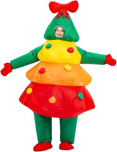 زي KOOY القابل للنفخ، أزياء عيد الميلاد للبالغين، زي عيد الميلاد القابل للنفخ للنساء/الرجال/البالغين، بدلة شخصية عيد الميلاد المنفوخة، زي شجرة عيد الميلاد لقضاء العطلات من أجل زي الحفلات التنكرية in Kuwait