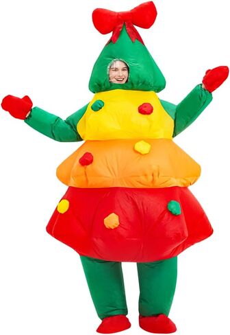 زي KOOY القابل للنفخ، أزياء عيد الميلاد للبالغين، زي عيد الميلاد القابل للنفخ للنساء/الرجال/البالغين، بدلة شخصية عيد الميلاد المنفوخة، زي شجرة عيد الميلاد لقضاء العطلات من أجل زي الحفلات التنكرية in Kuwait