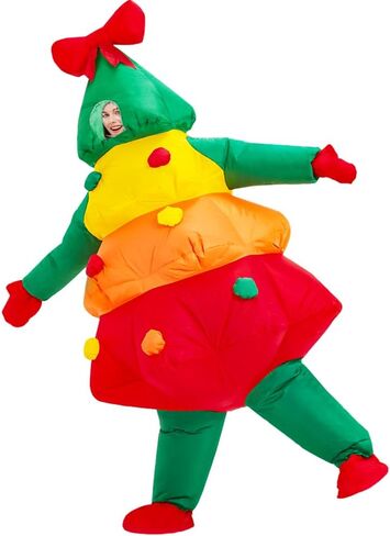 زي KOOY القابل للنفخ، أزياء عيد الميلاد للبالغين، زي عيد الميلاد القابل للنفخ للنساء/الرجال/البالغين، بدلة شخصية عيد الميلاد المنفوخة، زي شجرة عيد الميلاد لقضاء العطلات من أجل زي الحفلات التنكرية in Kuwait