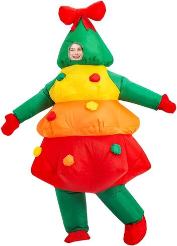 زي KOOY القابل للنفخ، أزياء عيد الميلاد للبالغين، زي عيد الميلاد القابل للنفخ للنساء/الرجال/البالغين، بدلة شخصية عيد الميلاد المنفوخة، زي شجرة عيد الميلاد لقضاء العطلات من أجل زي الحفلات التنكرية in Kuwait