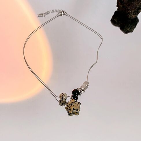 هايكسيت في سي جي مجموعة قلادات هيبي بدلاية على شكل نجمة وقلادة على شكل نجمة للنساء، قلادة حلزونية للنساء، قلادات بانك للنساء، مجوهرات عصرية هدية للنساء والفتيات in Kuwait