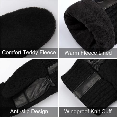 Surblue Winter Women Mittens Lamb Fleece Wool Glover with Non-slip Plam Patch in Saudi Arabia