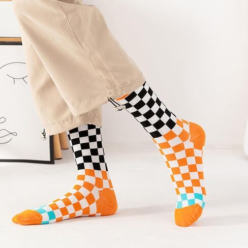 DXYAKY 5 Pairs Cotton Crew Socks for Women Patterned Casual Warm Dress Socks Vintage Cozy Socks Fun Ankle Boot Socks in Kuwait