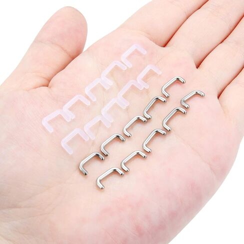 Ftovosyo 20PCS 14G 16G Clear Bioflex Septum Rings Retainers Acrylic & Surgical Steel Septum Piercing Jewelry for Women Men in Saudi Arabia