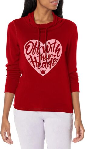 Disney Villains Heart Queen Women's Cowl Neck Long Sleeve Knit Top in Saudi Arabia