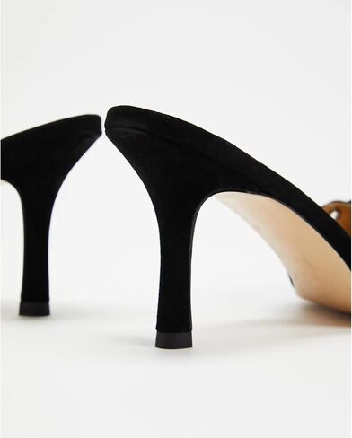 Kitten Heels for Women, Pointed Toe Heels Studded Bow Heeled Mules, Faux Suede Silp On Sandals Kitten Heel Pumps in Kuwait