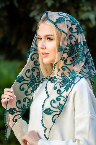 Maria Veils Catholic Mantilla Mass Infinity Veil Church Lace Veil Spanish Chapel Mass Head Covering Veil Long in Saudi Arabia