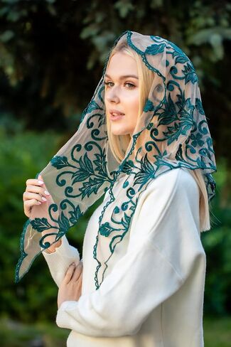 Maria Veils Catholic Mantilla Mass Infinity Veil Church Lace Veil Spanish Chapel Mass Head Covering Veil Long in Saudi Arabia