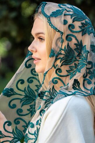 Maria Veils Catholic Mantilla Mass Infinity Veil Church Lace Veil Spanish Chapel Mass Head Covering Veil Long in Saudi Arabia