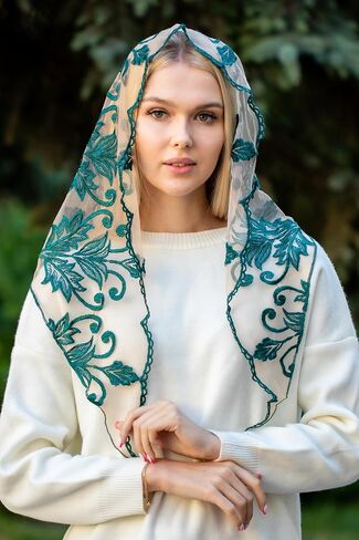 Maria Veils Catholic Mantilla Mass Infinity Veil Church Lace Veil Spanish Chapel Mass Head Covering Veil Long in Saudi Arabia