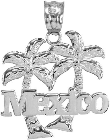 Polished 925 Sterling Silver Mexico Palm Tree Charm Pendant in Saudi Arabia