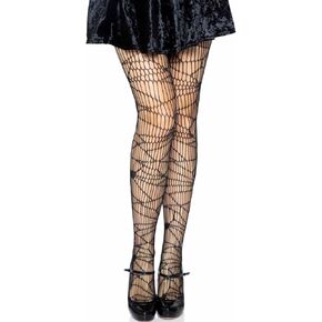 Leg Avenue Women's-Spiderweb Net Tights, Black Distressed, One Size