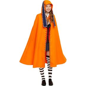 عباءة بغطاء للرأس باللون البرتقالي مع غطاء رأس لأذنين أرنب طويلة رداء هالوين كريسماس كوزبلاي للنساء، برتقالي، مقاس واحد in Kuwait