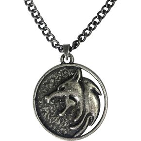 Jinx Netflix's The Witcher White Wolf Medallion Necklace + Wooden Collector Box, Authenic Show Replica in Kuwait