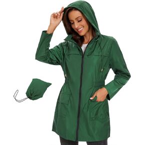 Century Star Packable Rain Jackets Waterproof Womens Rain Coats with Hood Lightweight Windbreaker Jacket