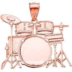 Certified 14k Gold Miniature Drum Set Music Charm Pendant in Kuwait