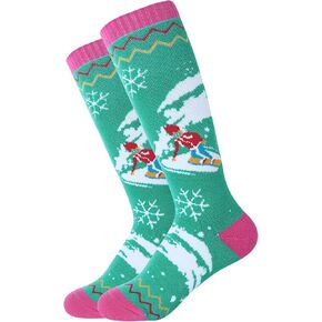 Zando Kids Ski Socks Winter Warm Socks Thermal Hiking Snowboarding Socks Thick Boot Socks for Boys Girls 1/2 Pairs
