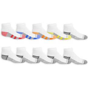 Fruit of the Loom Boys' Durable Cushion Ankles Socks (10 Pack)