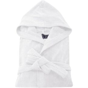 JIHAZ Men’s Women’s Hooded Full Length Bathrobe with Super Soft Cotton Deep Pocket and Adjustable Belt