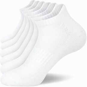 NevEND Ankle Athletic Running Socks Low Cut Cotton Sports Tab Socks for Men and Women 6 Pairs