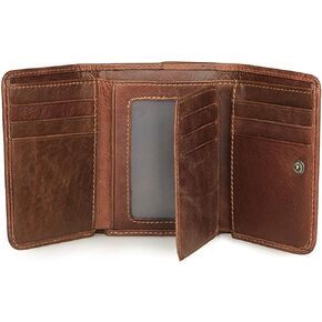 LITTLE · GRASS Leather Minimalist Trifold wallet for Men with RRID Protection and coin purse (Rfid Blocking with Coin Purse Dark Brown) in Saudi Arabia