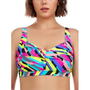 Ocean Blues Women's Plus Size Bikini Top Twist Front Molded Bathing Suit Top