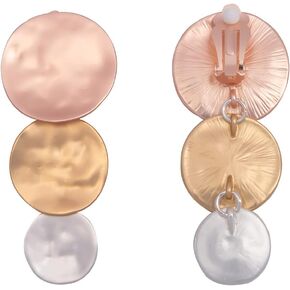 BELLEXIXI Big Metal Clip On Earrings, Large Round Oval Rectangle Square Gold Silver Statement Metal Clip On Earrings for Women