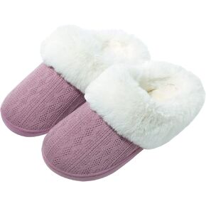 auzons Womens Cozy Fuzzy Plaid House Slippers Memory Foam Slip on Indoor Outdoor in Saudi Arabia