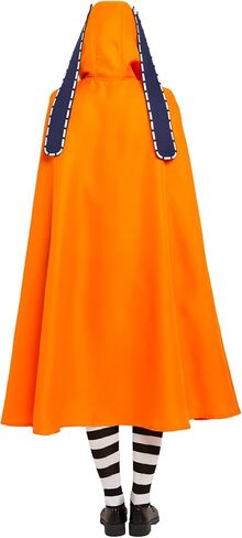 عباءة بغطاء للرأس باللون البرتقالي مع غطاء رأس لأذنين أرنب طويلة رداء هالوين كريسماس كوزبلاي للنساء، برتقالي، مقاس واحد in Kuwait