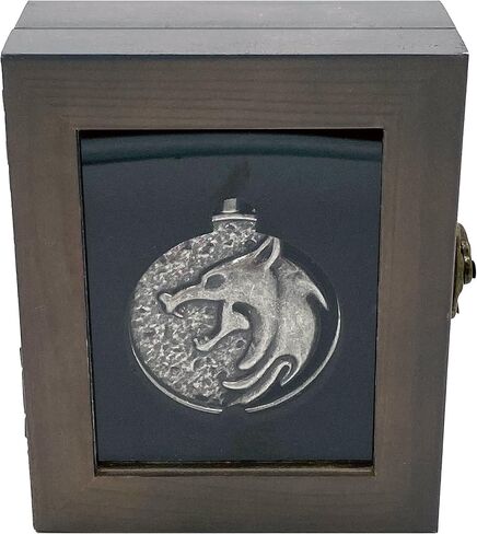 Jinx Netflix's The Witcher White Wolf Medallion Necklace + Wooden Collector Box, Authenic Show Replica in Saudi Arabia