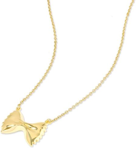 Wanderlust + Co Bow Tie Pasta Gold Necklace 14K Gold Plated Jewelry Hypoallergenic Shower-safe in Saudi Arabia