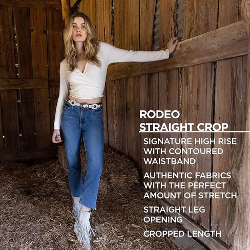 Wrangler Women's High-Rise Rodeo Straight Leg Crop Jean in Kuwait