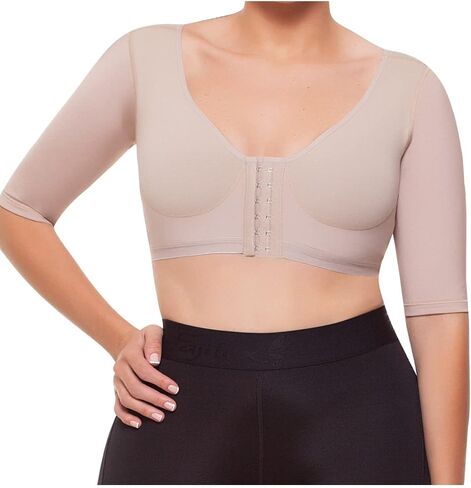 حمالة صدر نسائية من Fajitex مصحح لوضعية الجسم بعد العمليات الجراحية مع أكمام براسير بعد العملية 022100 (بيج، متوسط) in Kuwait