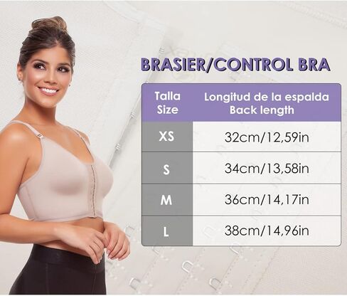 حمالة صدر نسائية من Fajitex مصحح لوضعية الجسم بعد العمليات الجراحية مع أكمام براسير بعد العملية 022100 (بيج، متوسط) in Kuwait