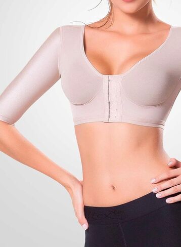 حمالة صدر نسائية من Fajitex مصحح لوضعية الجسم بعد العمليات الجراحية مع أكمام براسير بعد العملية 022100 (بيج، متوسط) in Kuwait