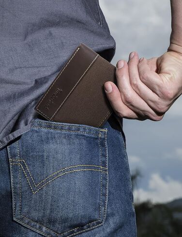 Timberland Men's Baseline Leather Canvas Wallet with Attached Flip Pocket in Saudi Arabia