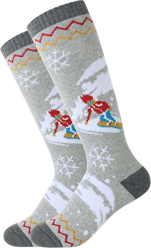 Zando Kids Ski Socks Winter Warm Socks Thermal Hiking Snowboarding Socks Thick Boot Socks for Boys Girls 1/2 Pairs in Saudi Arabia