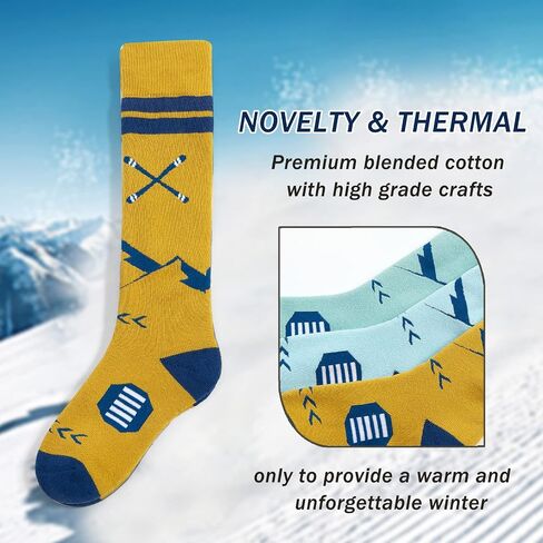 Ski Socks Kids Boys Winter Warm Snow Socks Thick Thermal Skating Snowboarding Skiing Socks for Boys Girls 3 Pack in Saudi Arabia