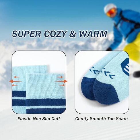 Ski Socks Kids Boys Winter Warm Snow Socks Thick Thermal Skating Snowboarding Skiing Socks for Boys Girls 3 Pack in Saudi Arabia