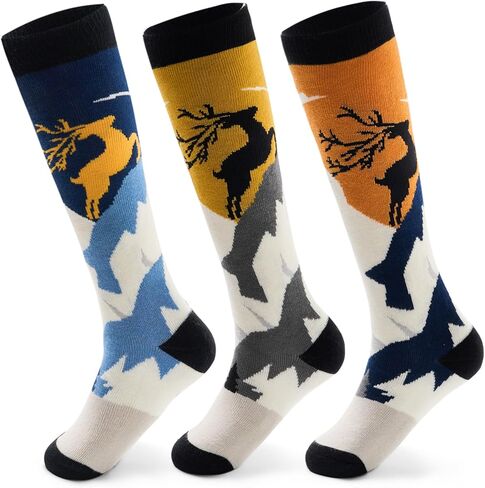 Ski Socks Kids Boys Winter Warm Snow Socks Thick Thermal Skating Snowboarding Skiing Socks for Boys Girls 3 Pack in Saudi Arabia