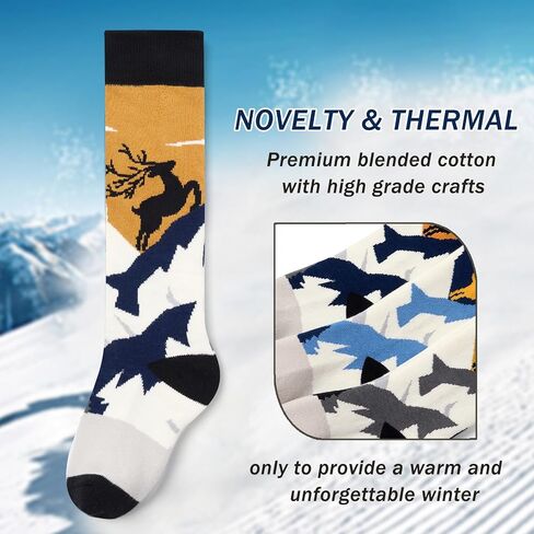 Ski Socks Kids Boys Winter Warm Snow Socks Thick Thermal Skating Snowboarding Skiing Socks for Boys Girls 3 Pack in Saudi Arabia